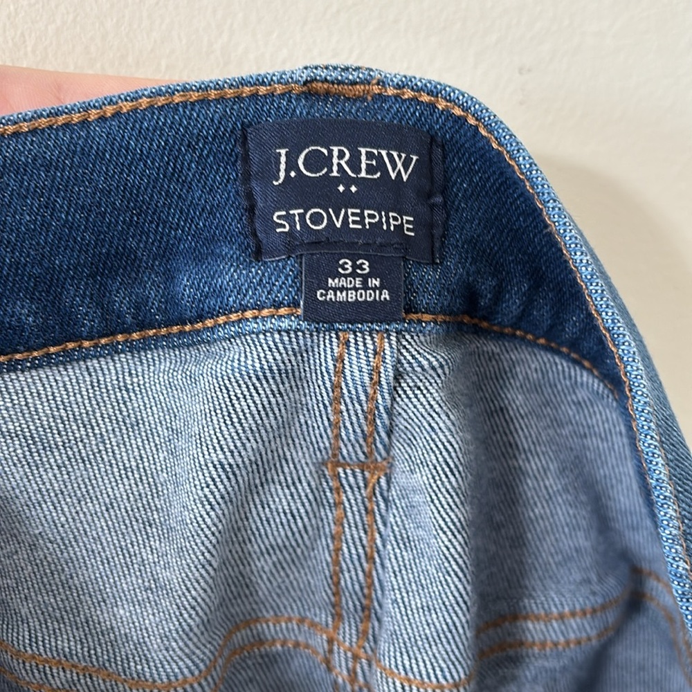 J.Crew High-rise Stovepipe Jean in Signature Stretch+ Medium Wash Size 33 - Picture 10 of 11
